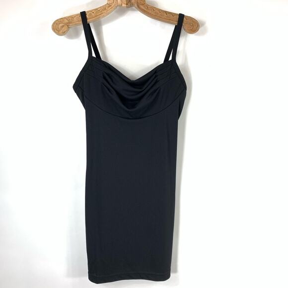 All That Jazz Black Slip Dress Draped Neck Small - Picture 7 of 9